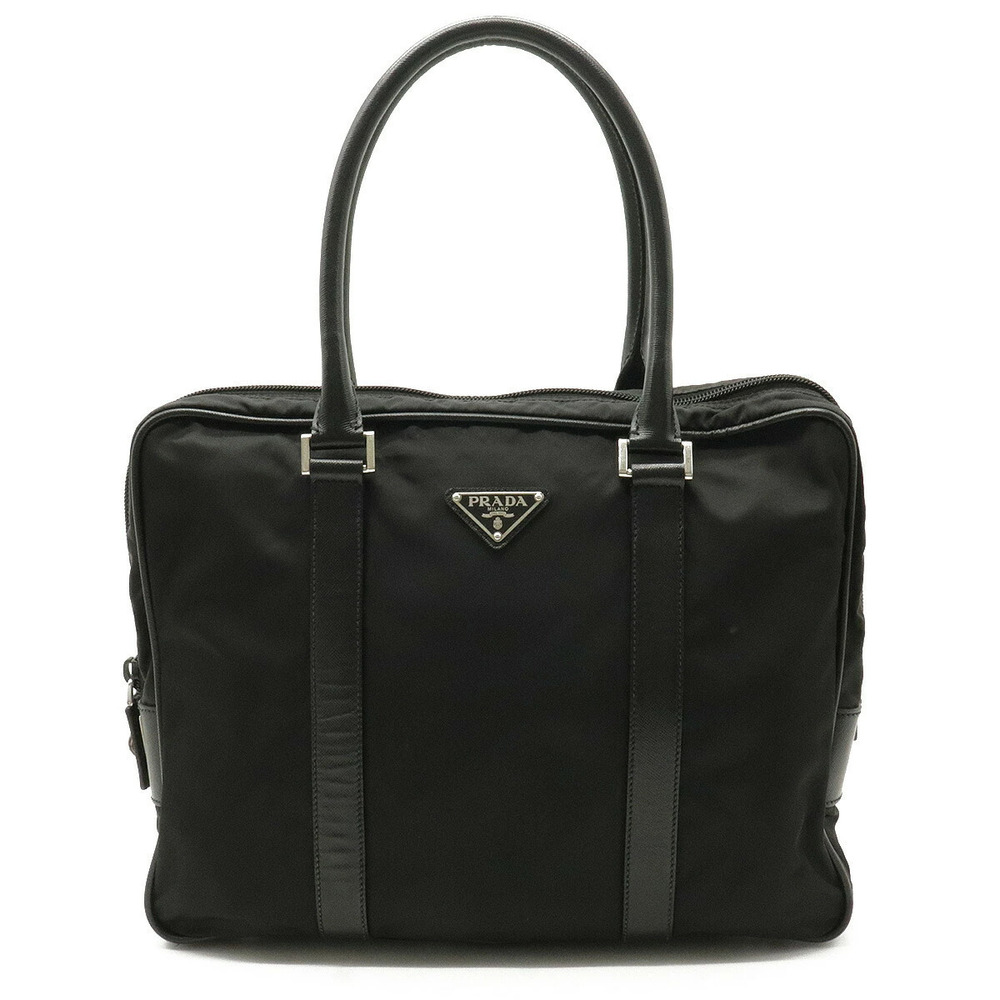 Prada Business Bag Briefcase Tessuto Leather NERO Black